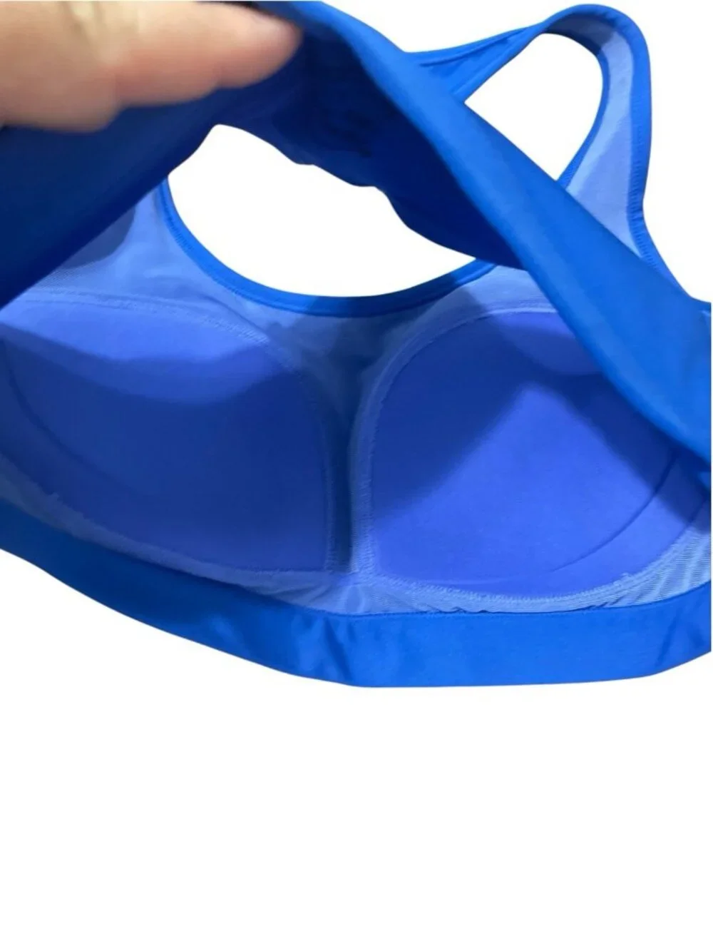 NIKE SWOOSH Women's Size Small Blue Racerback Light Padded Cups Sports Bra